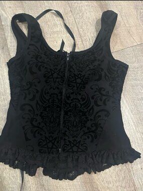 Killstar velvet corset top Size L
